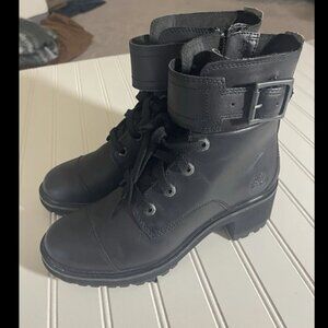 Timberland Rebotl Womens Size Us 8, Uk 6, Eu 39 Black Buckle Block Heel Boots